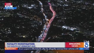 Pedestrian reportedly struck on 101 Freeway, CHP stops all traffic