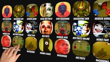 Hide In The Backrooms ( Run + Meme + Online + Face + Nextbots + Obunga + Chase....)