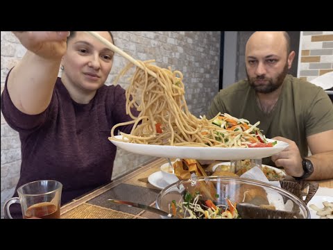 Tasting (mukbang) of homemade pilaf and light salad @Galina Kitchen
