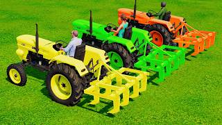 Mini Tractors With COLORS - Cultivating with MINI FIAT TRACTORS | Farming Simulator 22