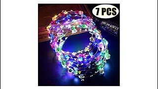 Coxeer LED Flower Crown, Wreath Headband Luminous Headpiece Wedding Festival Party Holiday EcityMart