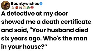 Detective showed me a death certificate “Your husband died 6 years ago Who’s the man in your house?”