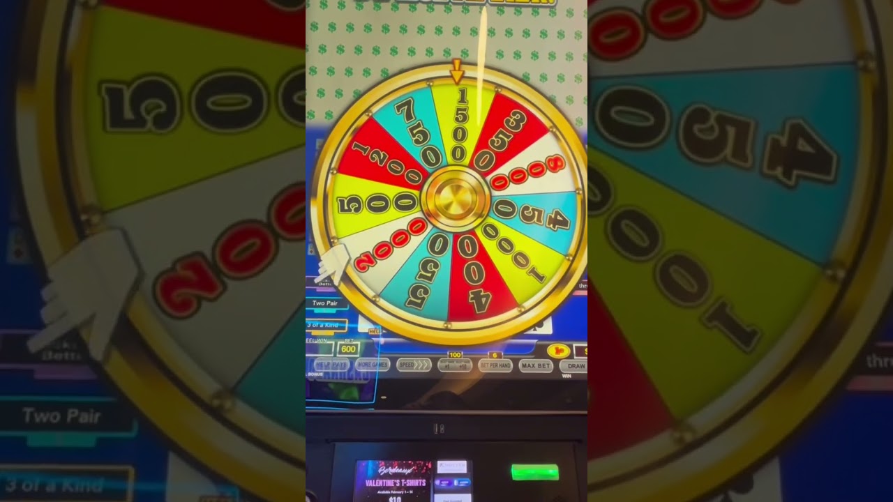 100 play wheel poker bonus spin feature! 