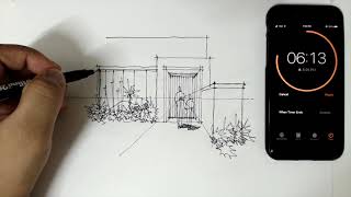 Perspective Drawing : 10 minutes sketch a house in perspective #shorts