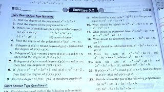 CLASS 9 MATHS POLYNOMIALS AND THEIR FACTORS CHAPTER 5 EXERCISE 5.2 FULL SOLUTION ONE SHOT VIDEO 