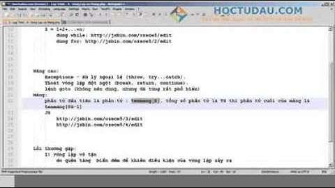 Mảng và vòng lặp while, for trong lập trình
