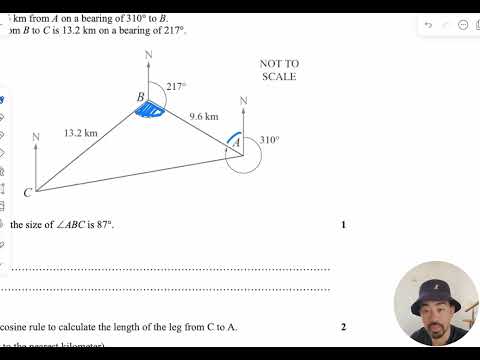 HSC Maths Standard 2 - Bearings Question