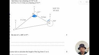 HSC Maths Standard 2 - Bearings Question
