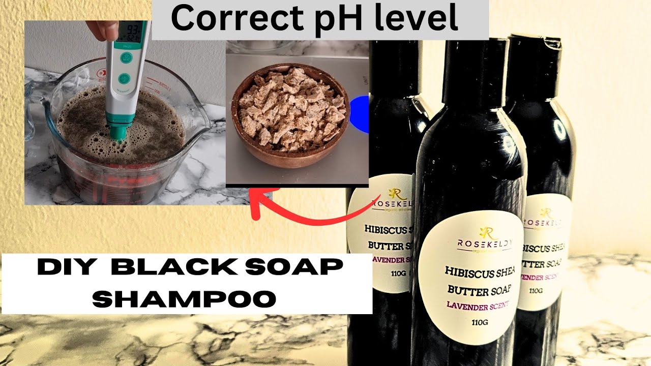 DIY AFRICAN BLACK SOAP SHAMPOO AT HOME. CLARIFYING SHAMPOO FOR OILY HAIR, LOCS AND PRODUCT BUILD UPS