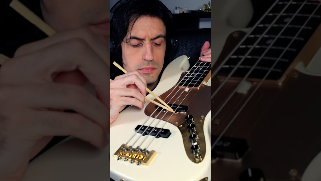 А это вообще возможно на бас-гитаре? 🫦🥢