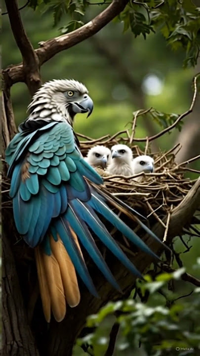 'The Brave Parrot Who Saved the Eagle's Chicks || Amazing story of AI | #viralvideo #shorts #viral