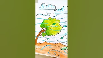 Beautiful Painting | Wind drawing #viral #satisfying #video #youtubeshorts #wind #drawing #shorts