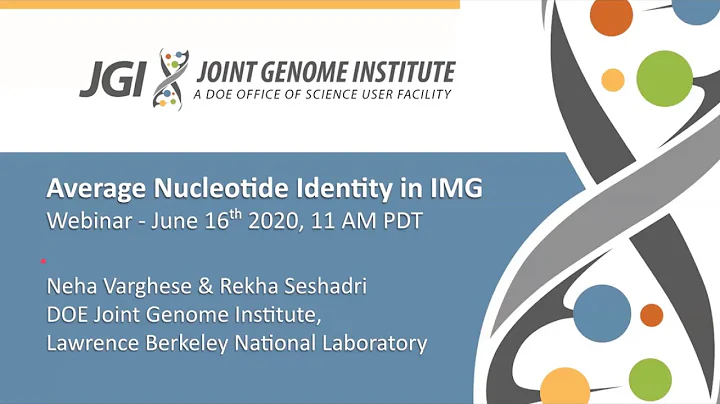 IMG Webinar: ANI (Average Nucleotide Identity) in IMG