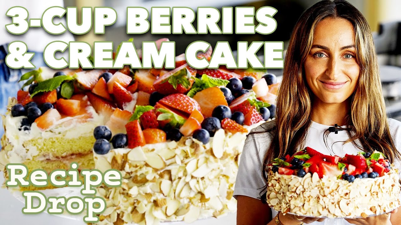 Berries & Cream Cake Using Only Three Cups | Recipe Drop | Food52
