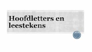Hoofdletters en leestekens