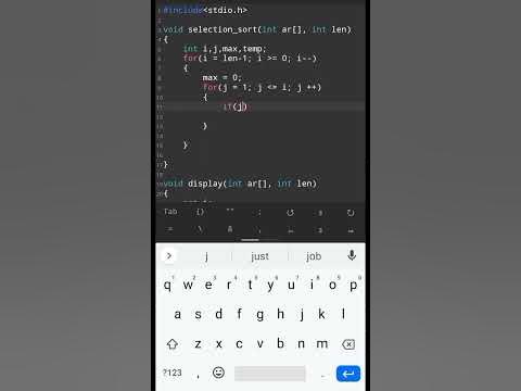 Selection Sort in c - YouTube