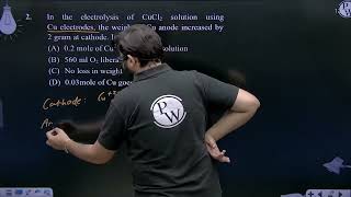 In The Electrolysis Of Cucl2 Solution Using Cu Electrodes, The Weight Of Cu Anode Increased By 2....