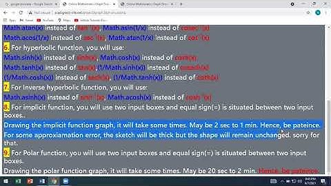 online graph2d |draw mathematical function plot | sketch  graph | implicit | polar | plotter | free
