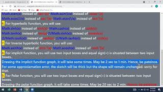 online graph2d |draw mathematical function plot | sketch  graph | implicit | polar | plotter | free