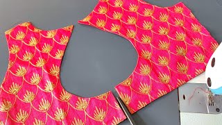 Boat Neck Heavy Eambridery Blouse Back Neck Design Sching