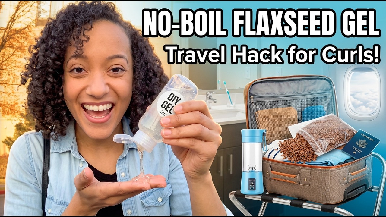 Woman holding a bottle of homemade flax seed get