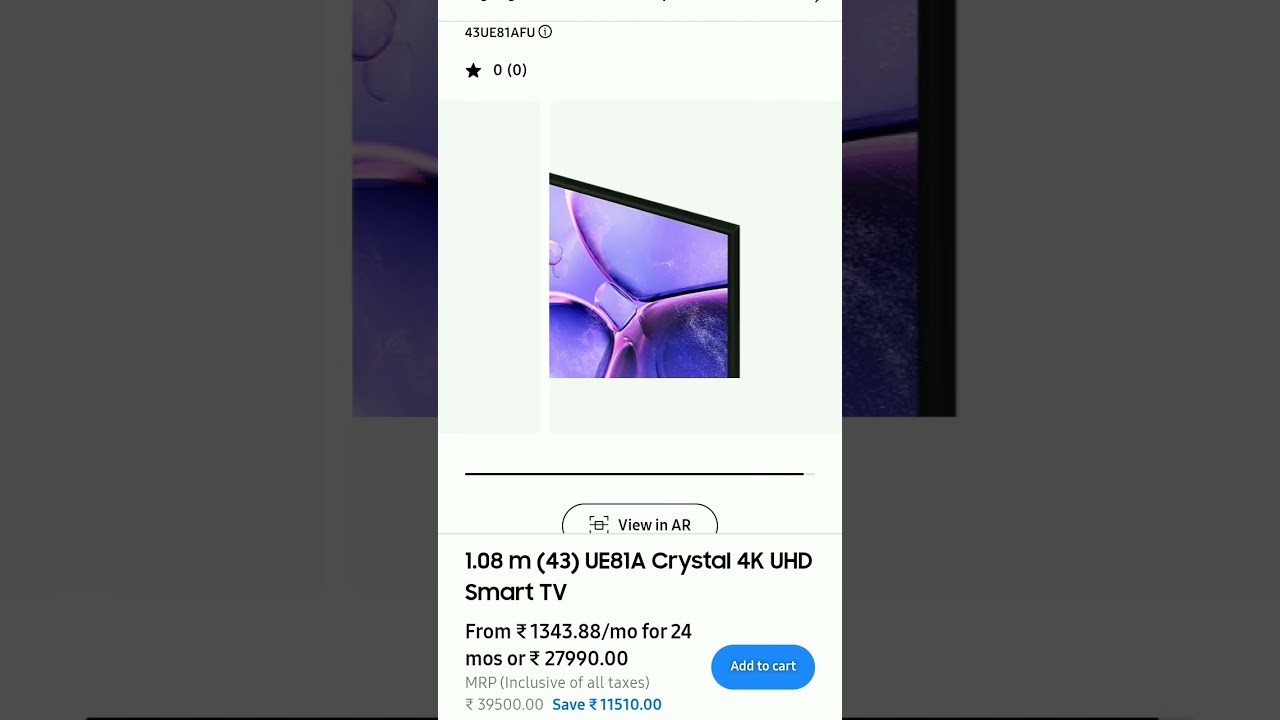 Samsung new launched UE81A Crystal 4K UHD Smart TV