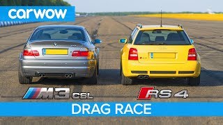 BMW M3 CSL vs Audi RS4 B5 - DRAG RACE, ROLLING RACE \& Review