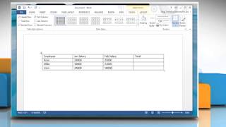 How to create a formula in tables in a Microsoft® Word 2013 document in Windows® 8.1