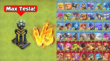 New Max Hidden Tesla vs Every Max Troop! - Clash of Clans