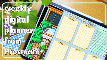 how to make a WEEKLY DIGITAL PLANNER in PROCREATE