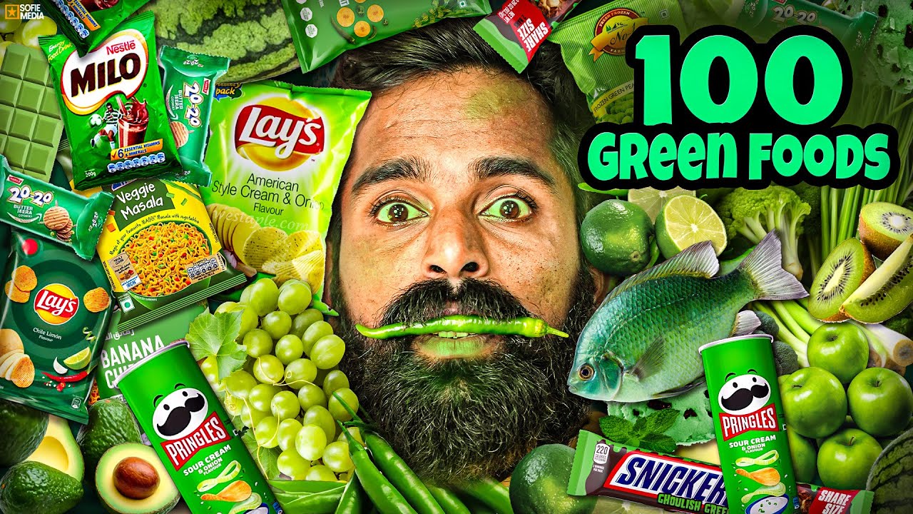 Eating 100 Green Color Foods In 48 Hours 🤢 Telugu Adventures