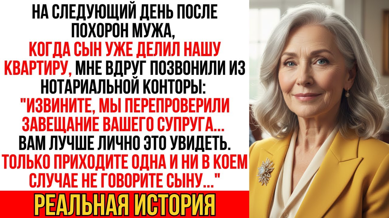 На следующий день после похорон мужа сын уже делил квартиру, как вдруг раздался звонок от нотариуса…