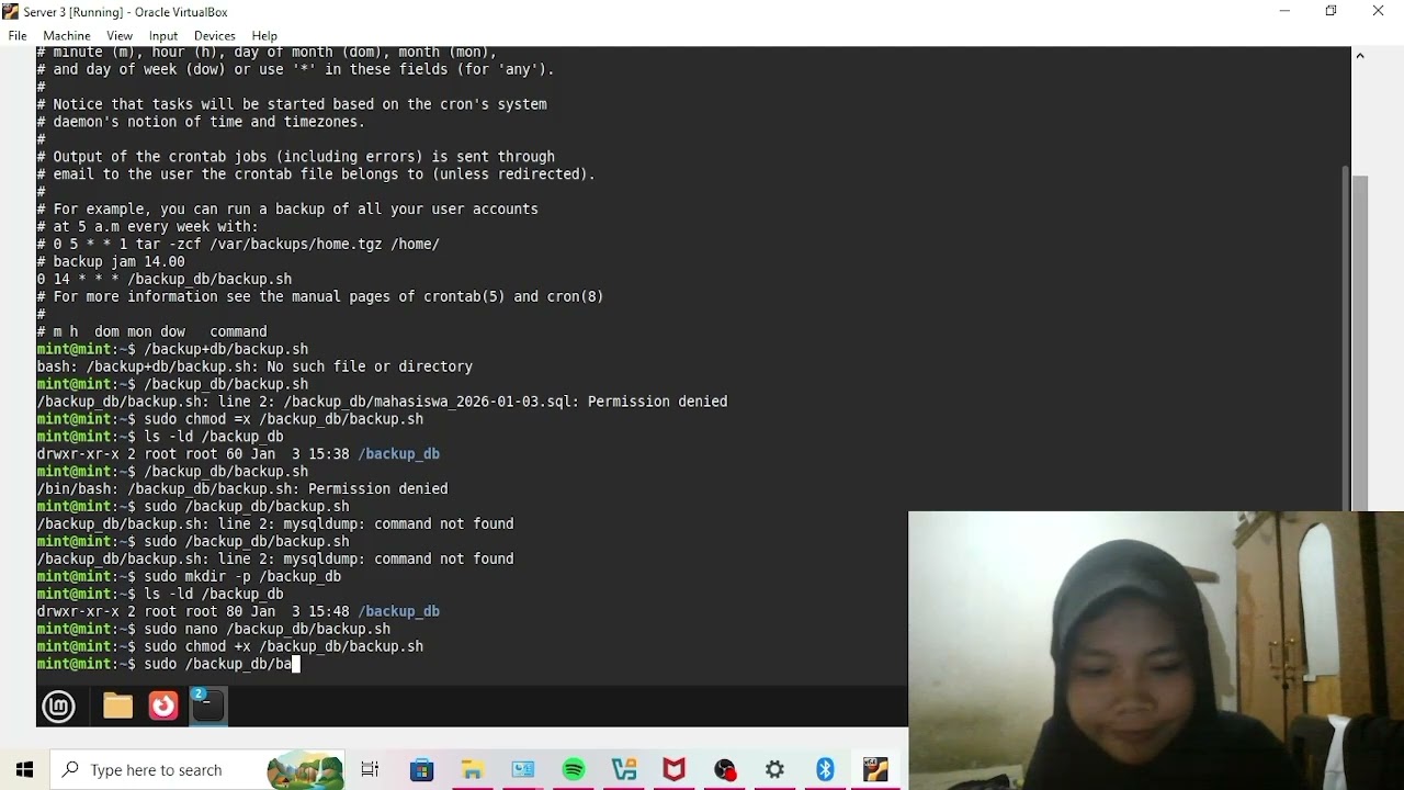 Linux Mint dengan penerapan Logical Volume Manager (LVM).