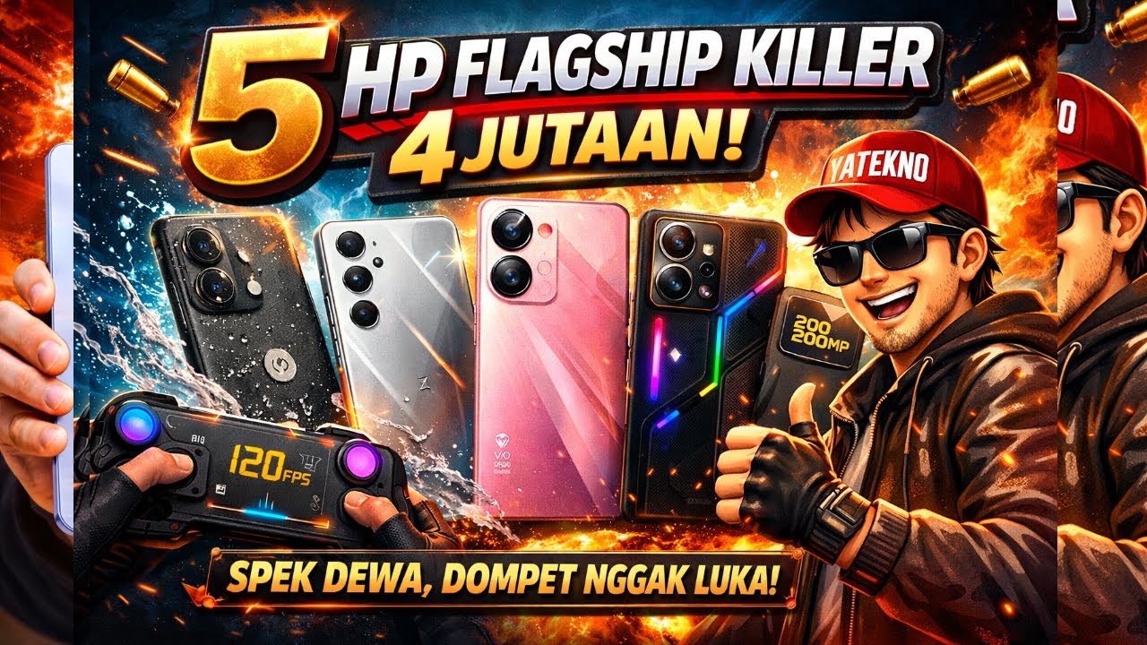 5 HP "Flagship Killer" 4 Jutaan Terbaik 2026: Spek Dewa, Harga Kaki Lima!