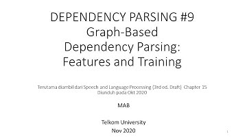 Dependency Parsing #9: Graph-Based Features and Training