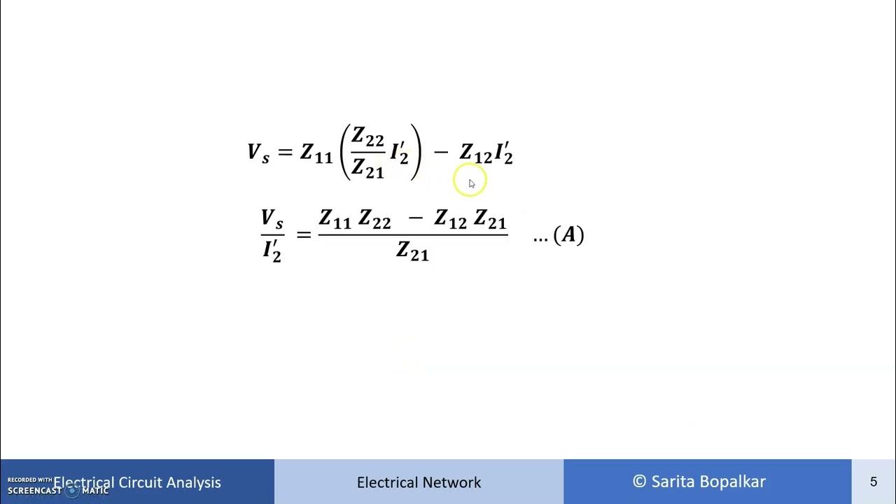 Reciprocity Condition in Terms of Z Parameters YouTube