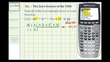 Ex 1:  The Zero Feature of the TI84 to Find Rational Zeros of a Polynomial