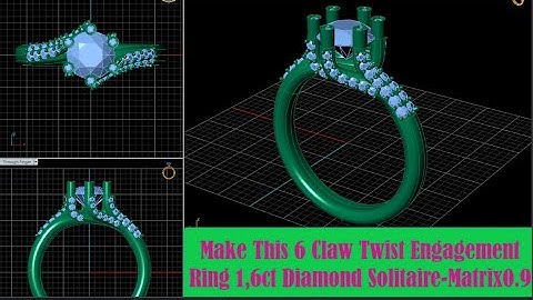 How to make 6 claw Prong Twist engagement Ring 1,60ct Diamond solitaire-Matrix 0.9 #100