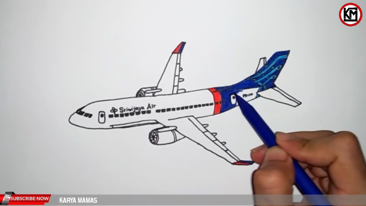 Pesawat Sriwijaya Air Menggambar Dan Mewarnai Pesawat Sriwijaya Air Sj182 Rute Jakarta Pontianak Youtube