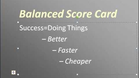 Balanced Score Card-Video #1, Part A