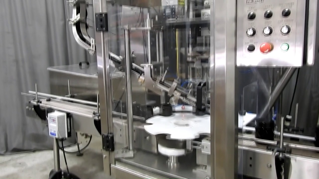 Single head chuck capper machine with waterfall cap feeder model PC1 ...