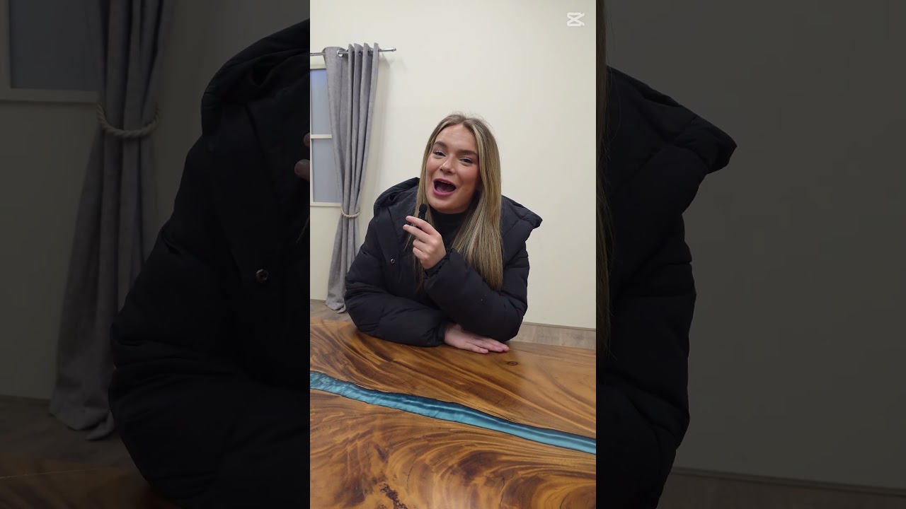 Live Edge East Indian Walnut Dining Table with Blue Resin