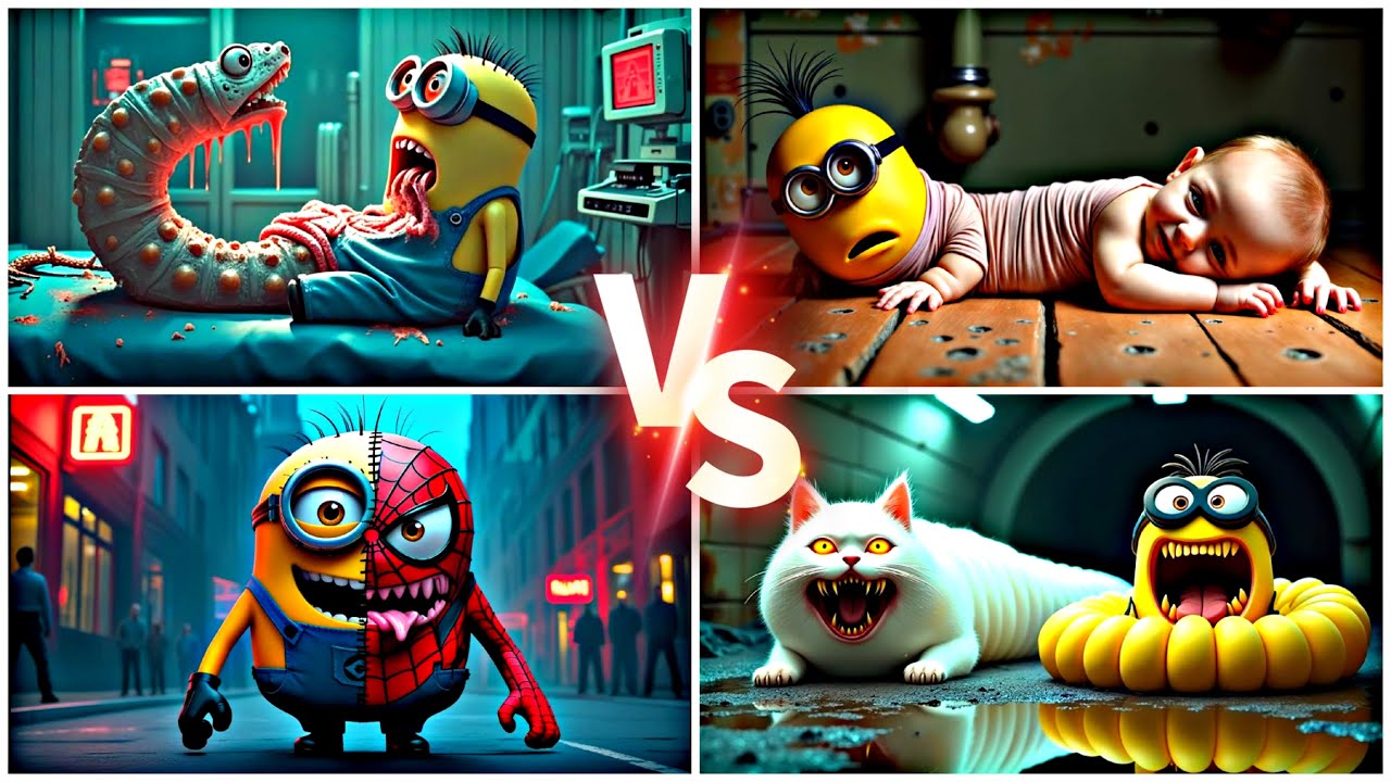 MINION WORM 🆚️ BABY & MINION WORM 🆚️ SPIDERMINION 🆚️ KITTEN WORM|Tiles ...