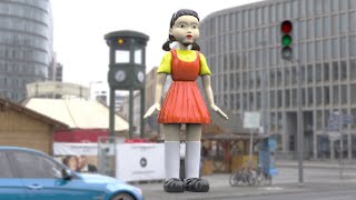 squid game doll | traffic light