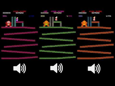 Audiovisual comparison: Donkey Kong, Crazy Kong, Crazy Kong Pt. 2