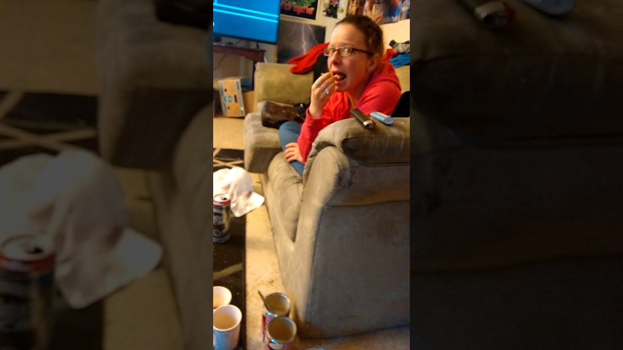 Girl licks cigarette