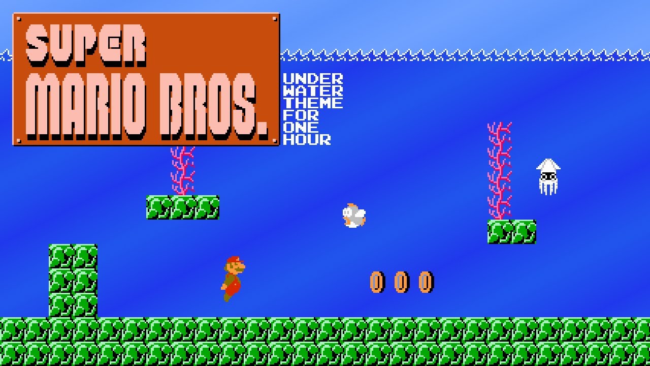 One Hour Game Music Super Mario Bros   Underwater Theme for 1 Hour