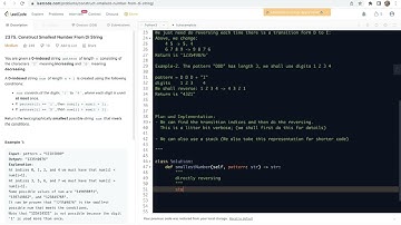 leetcode 2375. Construct Smallest Number From DI String - 2 methods: directly reverse; or use stack