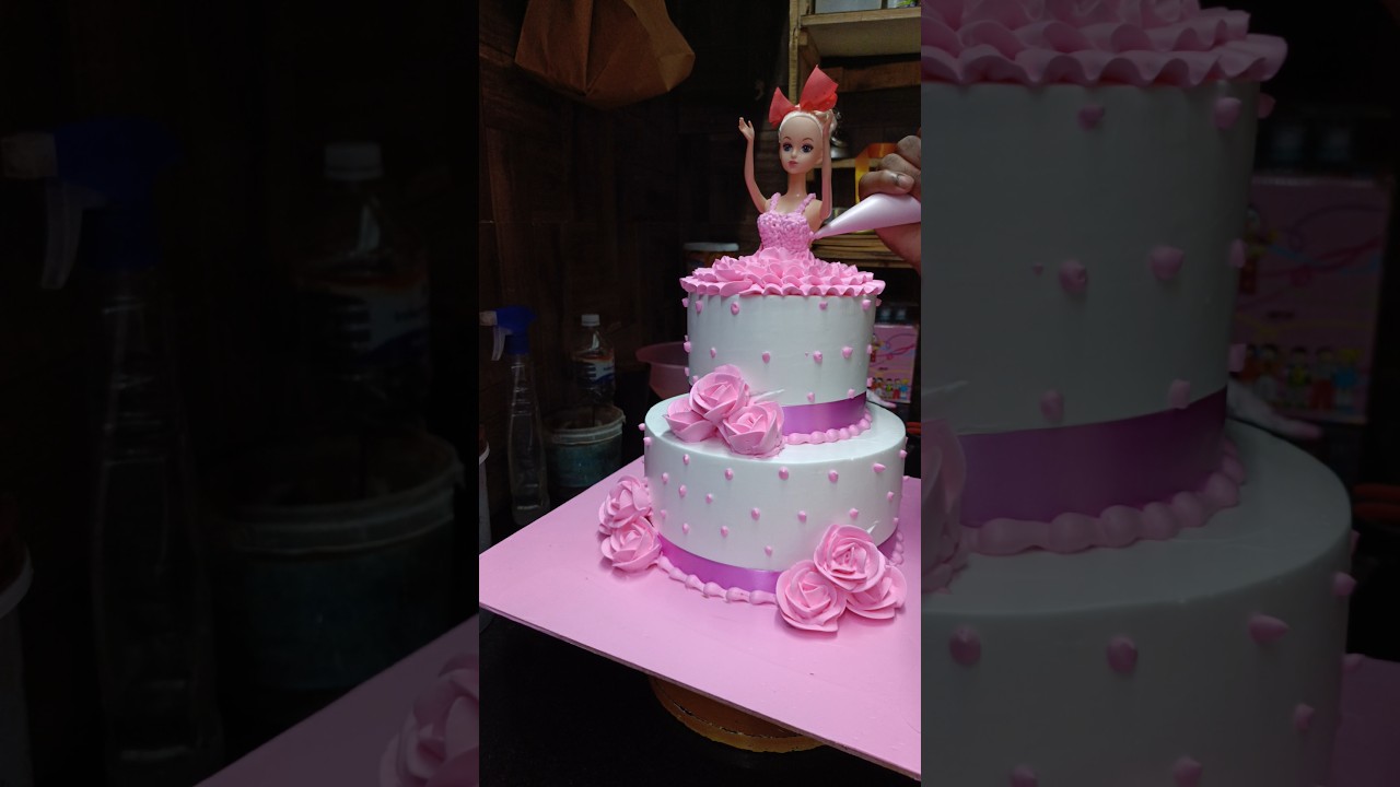 Barbie doll cake design two step 