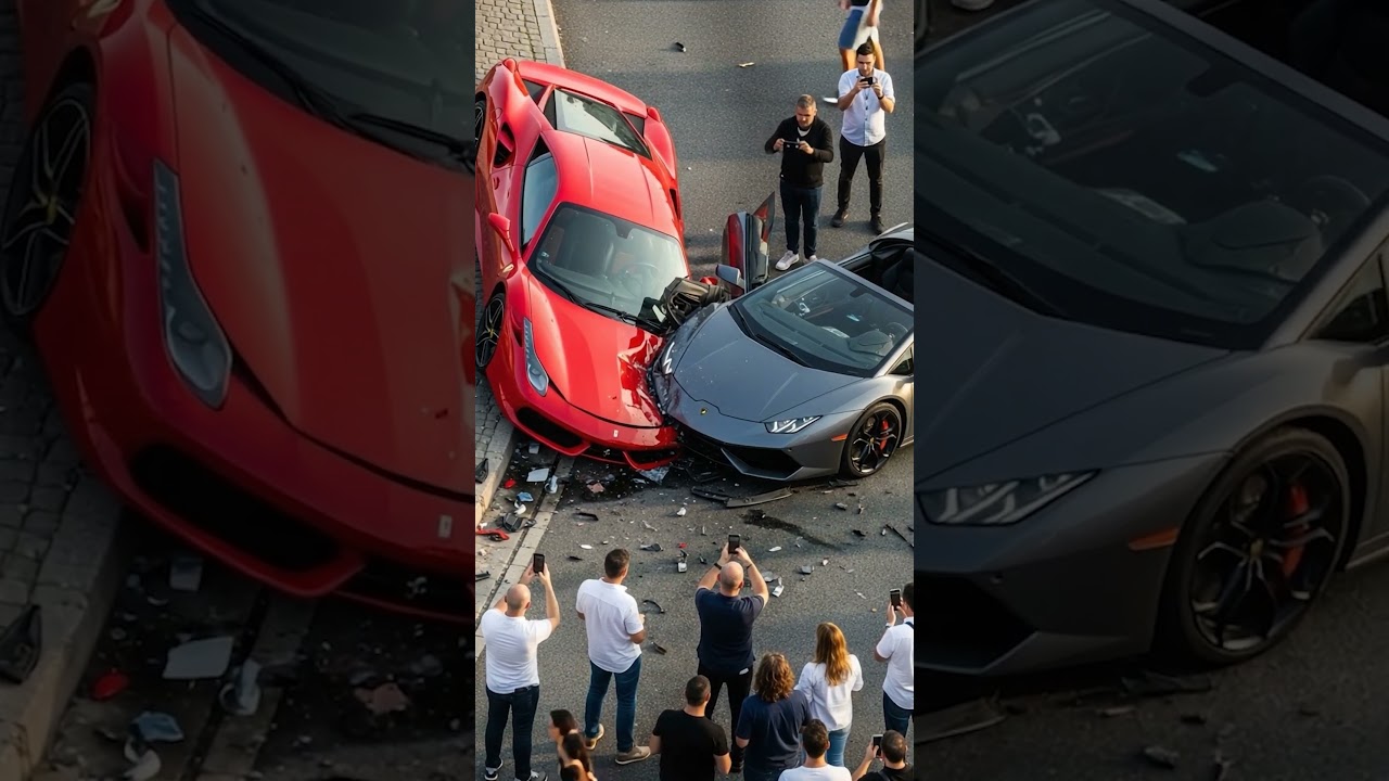 Ferrari vs Lamborghini | Brutal Crash Between Two Supercars 